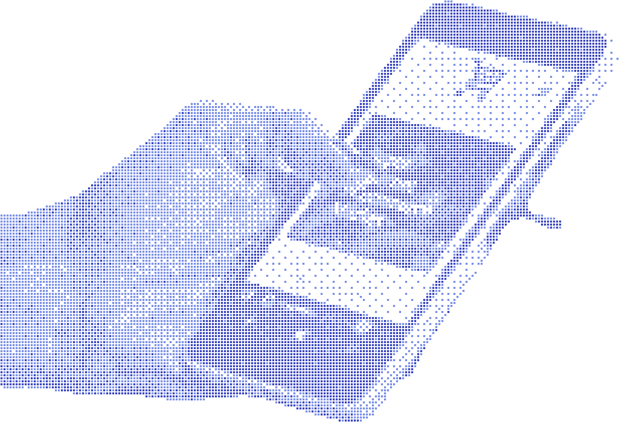 Two hands paying on a smartphone, drawn in small squares